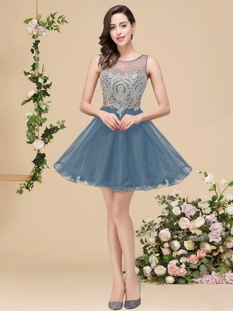 Elegant Mesh Flowy Blue Dress | Free Shipping!