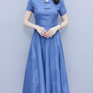 Elegant A-line Blue Dress